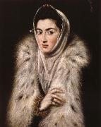 El Greco Lady in a fur wrap oil